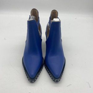 Women Pointed Toe Ankle Boots Cut Out Block Chunky Heels Fall Winter Shoes